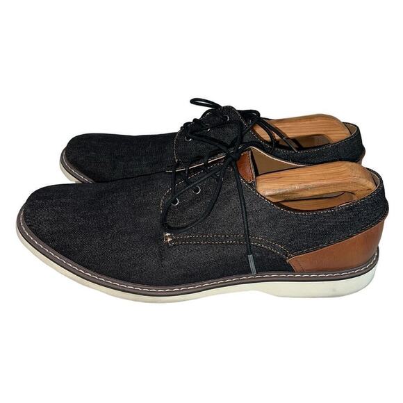 Madden M-Dynamo Black Denim/Leather Oxford Lace Up Derby Shoes Size 12 WM910287 main image 7